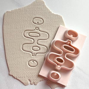 Retro Ripple All-In-One Polymer Clay Cutter and Hole Punch | Statement Earrings | E-16