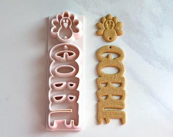 Thanksgiving Gobble Polymer Clay Cutter and Hole Punch Tool