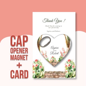 Personalized Wedding Favor Magnet: Bottle Opener, Save the Date