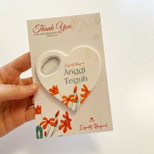 Personalized Heart Bottle Opener Magnet: Wedding Favor