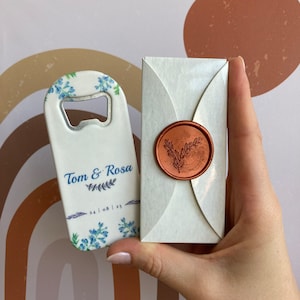 Custom Wedding Bottle Opener Magnet: Personalized Favors
