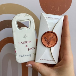 Custom Wedding Favors: Personalized Bottle Opener with Gift Box