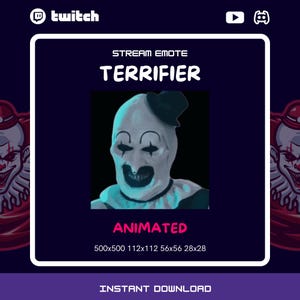 Terrifier Emote Twitch Art Clown Fanart smile Emote Clown Meme Emote animated Meme Youtube Stream Discord