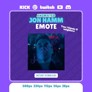 Emote Disco Animata di Jon Hamm – Goditi la Reazione con Musica e Vibrazioni | Emote Animate per Twitch, Kick, YouTube, Discord