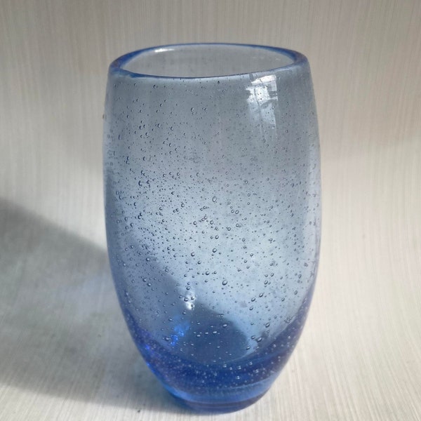 Danish glassvase in ocean blue color