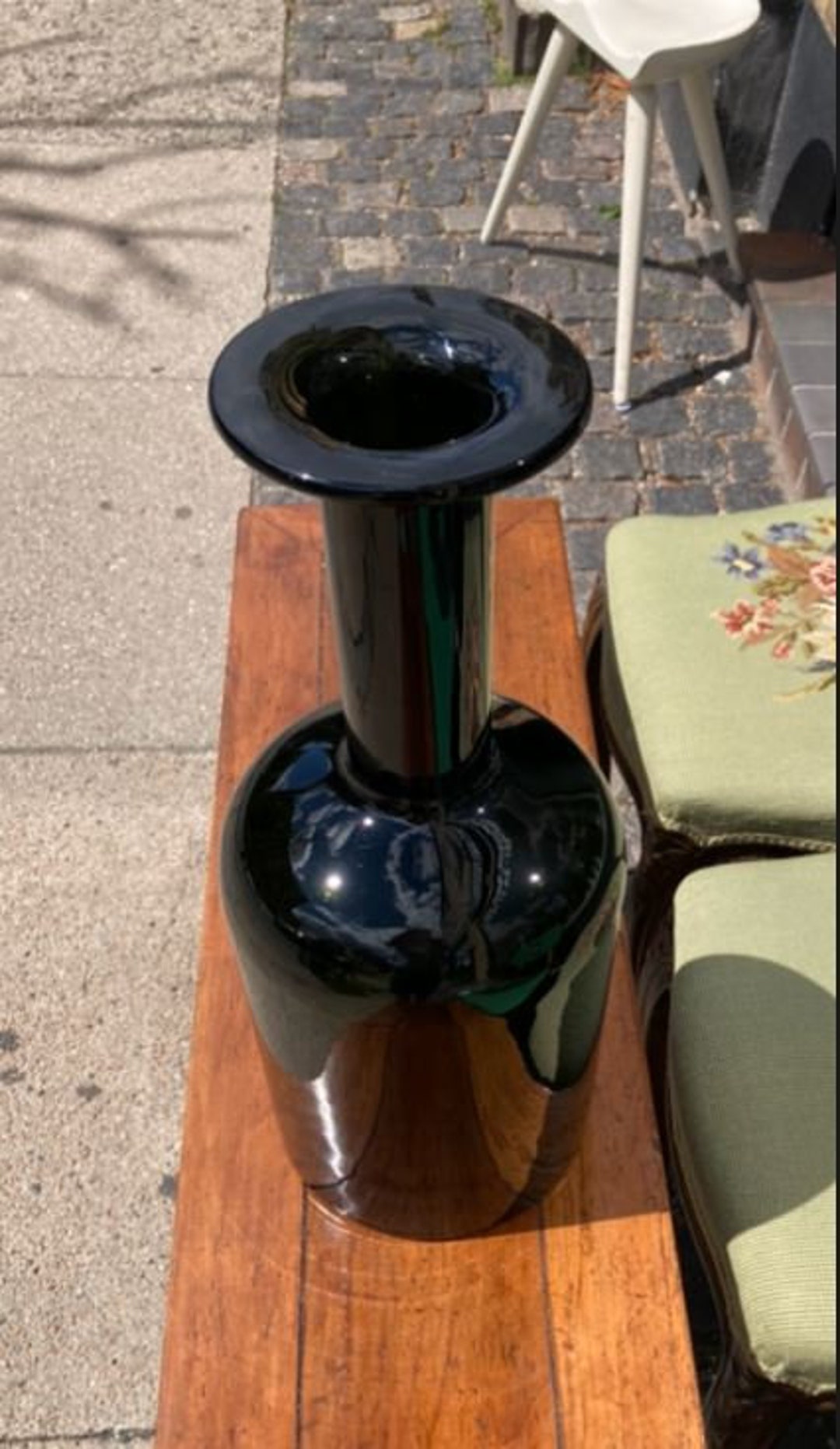 Large Glass Floor Vase From Holmegaard, Denmark Etsy