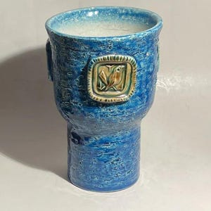 Aldo Londi stoneware vase from Bitossi in Rimini blue