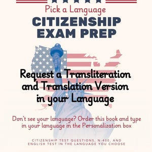 Pick a Language for US Citizenship Test Translation and Transliteration of the exam, N-400 form, English test, interview prep, and more!