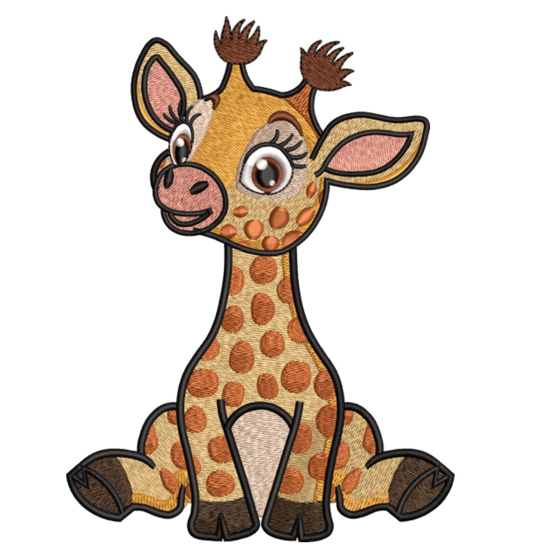 Baby Giraffe Embroidery Designs Animal Embroidery Designs Etsy