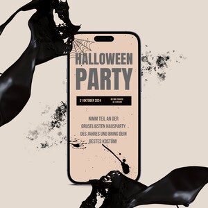 eCARD Halloween Party Invitation | Digital WhatsApp Card Halloween Party | Personalized invitation cards can be customized