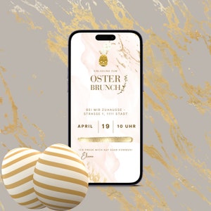 eCARD Easter Brunch Invitation | Digital WhatsApp Card Invitation Happy Easter | Personalized invitation cards can be customized