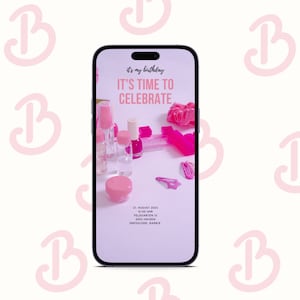 eCARD Birthday Party Invitation | Digital WhatsApp Card Barbie Theme | Personalized invitation cards can be designed individually