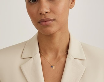 Dainty Initial Necklace with heart Birthstone, Custom Letter Necklace,Mothers Day Gift, Personalized name