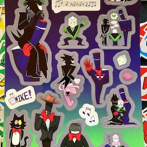 ¡Hoja de pegatinas de Mike Deltarune! Battat, Pluey, Jongler