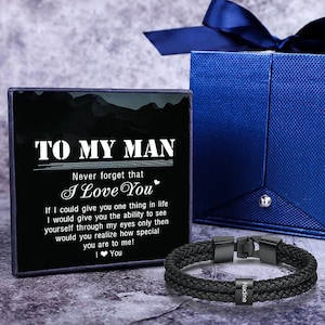 Custom Men Leather Bracelet with 1-8 Names Bead Custom Two Layers Bracelet Personalized Gifts ID Name Bangle Bracelet for Men Husband Father