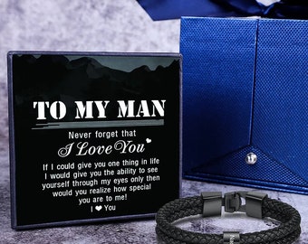 Bracelet en cuir personnalisé pour homme avec 1-8 noms de perles Bracelet personnalisé deux couches, cadeaux personnalisés, nom d'identité, bracelet jonc pour homme mari père