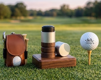 Sello personalizado para pelotas de golf, marcador con logo personalizado, marcador de golf con nombre y logo, tinta recargable, diseño en madera y metal, regalo para golfistas, con caja de embalaje