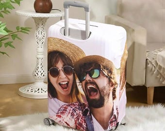 Personalisierte Foto Gepäckabdeckung, Benutzerdefinierte Reisegepäckabdeckung, Haustiergepäckabdeckung, lustige Gepäckabdeckung, Reisegepäckschutz, Flitterwochengeschenke
