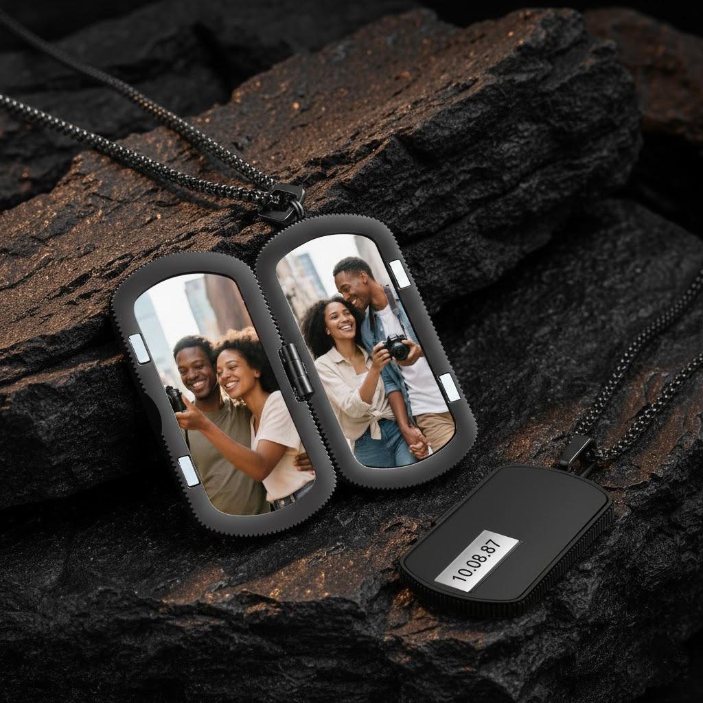 Photo necklace for men - Etsy 日本