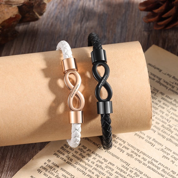 Waterproof Custom Couples Bracelet,engraved Text Infinity  display picture 1