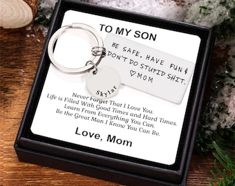 Don&#39;t Do Stupid Keychain Custom Name Be Safe Keychains With Name For Kids Personalized Gift for Children