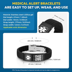 QR Code Medical Alert Bracelet for Men - Stylish Medical ID Bracelet ...