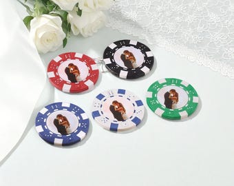 Custom Photo Poker Chips,Wedding Potrait Poker Chips,Casino Chips,Poker Chips,Casino Party Gifts,Poker Player Gifts,Bridesmaid Gift