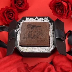 Personalisierte Foto-benutzerdefinierte Brieftasche, Name gravierte Brieftasche, PU-Leder-Brieftasche, Erinnerungsgeschenk, Jubiläumsgeschenke für ihn, beste Geschenke für Papas aller Zeiten