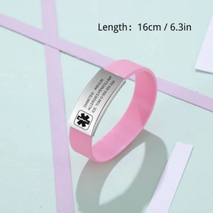 Customized Medical Alert Bracelet for - Emergency Contact SOS Medic Bracelet with ID & Name-Kids/Adults Medical Band