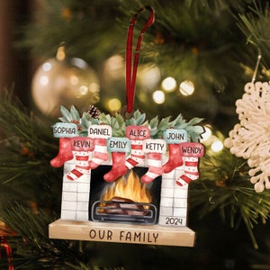 Personalized Christmas Hanging Ornament ,family stocking,Christmas Decoration,family name ornament,Fireplace Decoration,christmas gift