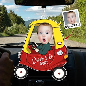 Support de voiture en acrylique personnalisé, décoration de voiture en acrylique Drive Safe pour papa, cadeau nouveau papa, 1er cadeau fête des pères pour lui