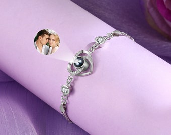 Personligt fotoarmband, fotoprojektionsarmband, bästa vänpresent, minnesbild inuti armband, presenter till mamma, älskare, flickvän