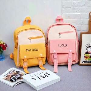 Joli sac d'école avec nom personnalisé, sac à dos pour enfants, sac à dos pour enfants d'âge préscolaire, cartable pour tout-petits, rentrée des classes, cadeaux d'anniversaire, cadeaux pour filles et garçons