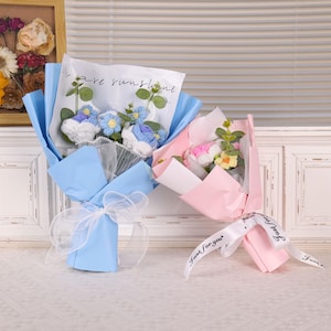 Handgefertigter Häkelblumenstrauß, ewige Häkelrose, perfekter Abschluss, Geburtstag, Freund, Freundin Geschenke, Geschenk für Mutter, Muttertagsgeschenk