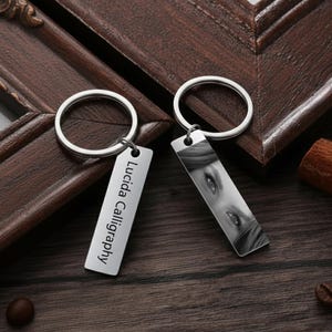 Chaveiro personalizado com foto de olhos humanos, chaveiro com imagem de olho, chaveiro com texto gravado, chaveiro de aço inoxidável, presentes de aniversário