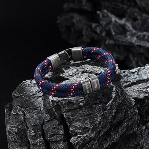 Personalized Vintage Men's Bracelet Engraved Name Beads Stainless Steel Bracelet Two Layers Bracelet Custom Gift for Him