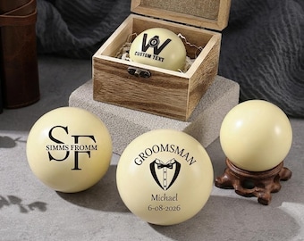 Bola de billar personalizada, bola de billar grabada, regalo de billar con monograma para él, papá, padrinos de boda, accesorios para bolas de billar, regalo para él