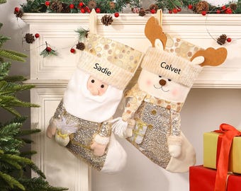 Personalized Christmas Stockings,Custom Name Stocking,Embroidered Stocking,for Holiday Decoration,Christmas Gifts, Personalized Stocking