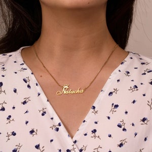 Personalized 18K Gold Plated Name Necklace, Custom Name Pendant Necklace, Birthday and Mother's Day Gift