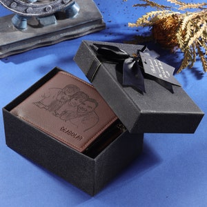 Cartera fotográfica personalizada - Cartera de hombre personalizada para papá, abuelo, marido - Regalo único del Día del Padre