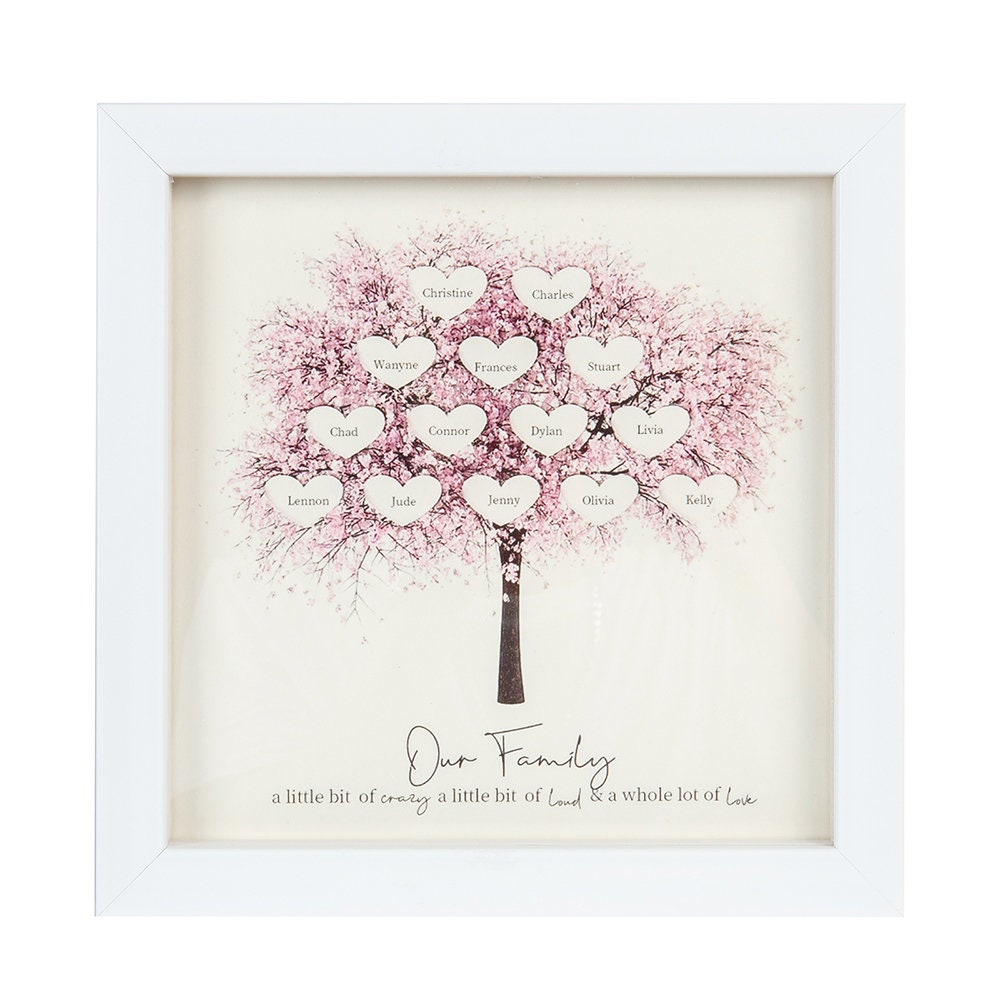 Custom LED Light Shadow Box Family Tree Frame With Names Night Light ...