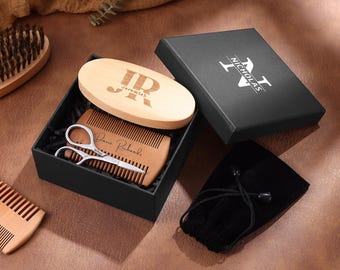 Personalized Wooden Beard Comb,Mustache Comb,Groomsmen Gift ,Gift For Men Beard, Beard Grooming Kit,Sandalwood Comb,Father's Day Gift
