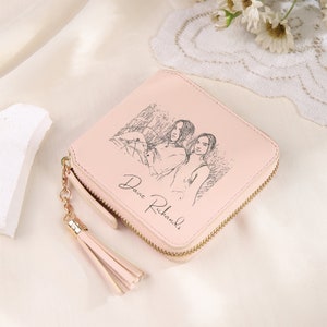 Personalisierte Damen Leder Geldbörse, benutzerdefinierte Foto & Text Geldbörse, handgefertigte Geldbörse, Damen Geldbörse, Geschenke für Mama, Geschenke für Sie, handgemachtes Geschenk