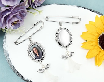 Custom Bridal Bouquet Photo Charm,Bridal Bouquet Charm,Memory Remembrance Pin,Bridal Shower Gift,Bride Flower Bouquet,Wedding Memorial Gifts
