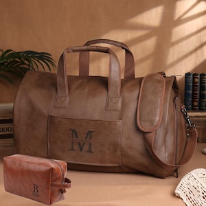 Personalisierte Herren Leder Seesack, Custom Name Reisetasche für ihn, Weekender Bag, Jubiläumsgeschenk, Trauzeugen Geschenk, Bruder Geschenk, Geschenk für ihn