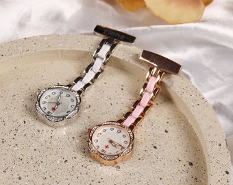Personalised Name Nurse Pocket Watch,Nurse Watch With Lapel Pin,Gifts for Midwives,Nurse,Doctor