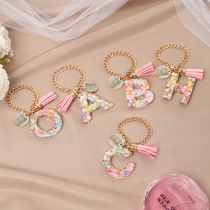 Pendentif personnalisé de 26 lettres, 1 photo, décoration à suspendre, breloque pour gobelet, cadeau de rentrée pour les filles