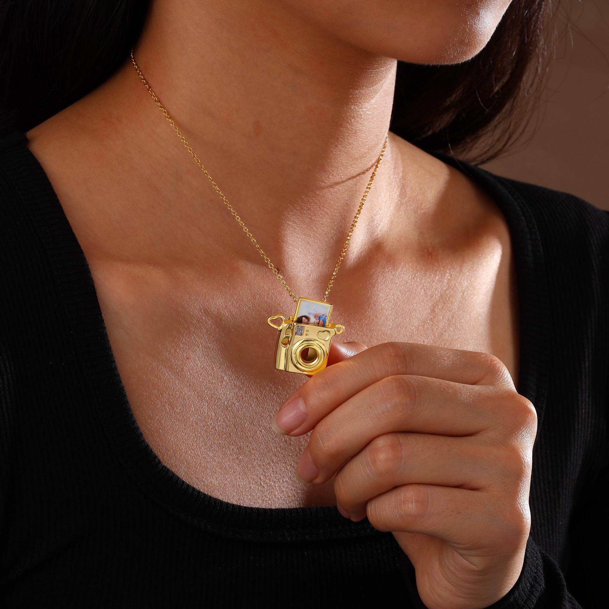 thumbnail image 2 of Custom Mini Camera Locket Necklace With Photo 2 of 10