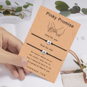 Juego de pulseras de corazón personalizadas con letras, pulseras a juego, pulseras para parejas, pulseras para enamorados, pulseras de la amistad, regalo para ella o su pareja.