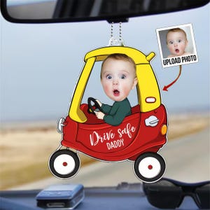 Drive Safe - Acrylic Hanging Ornament, Custom Photo Car Pendant, Personalized Gift for Him/Her
